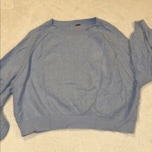 FreePeople Small Light Blue Cozy Textured Cropped Sweatshirt